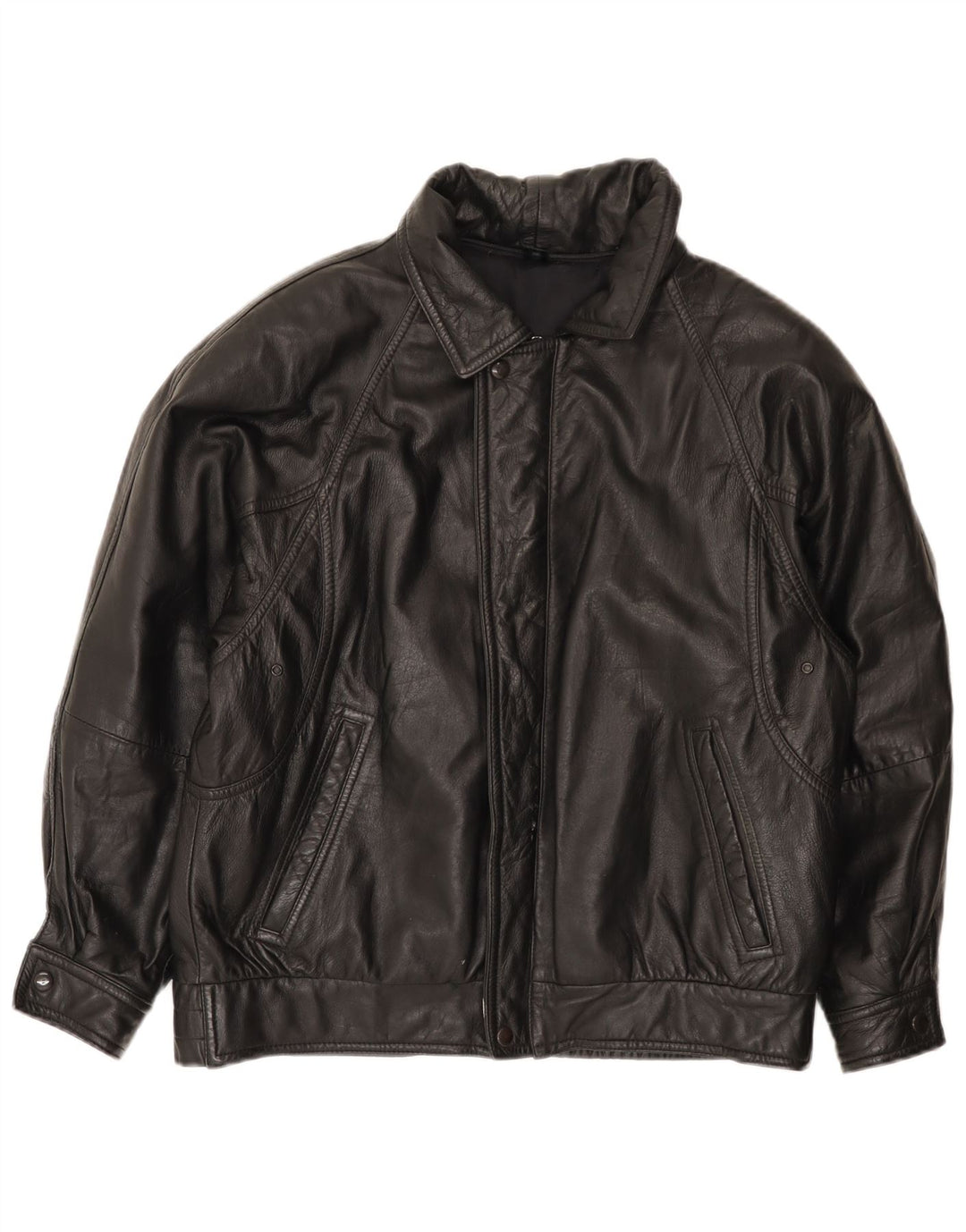 Винтажная мужская кожаная куртка IT 48 Medium Black