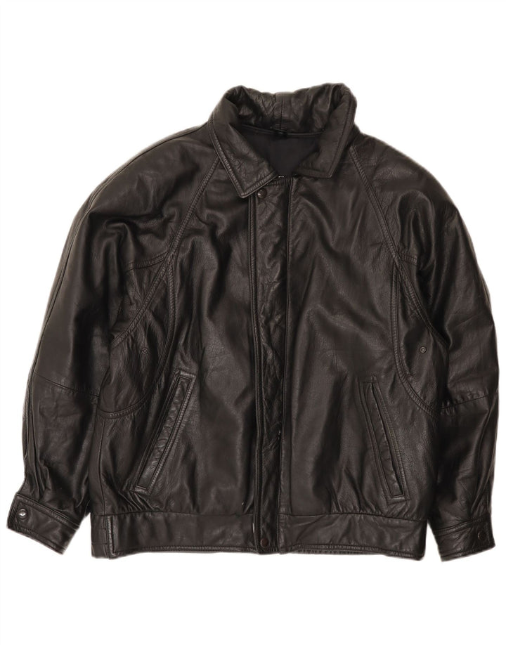 Винтажная мужская кожаная куртка IT 48 Medium Black