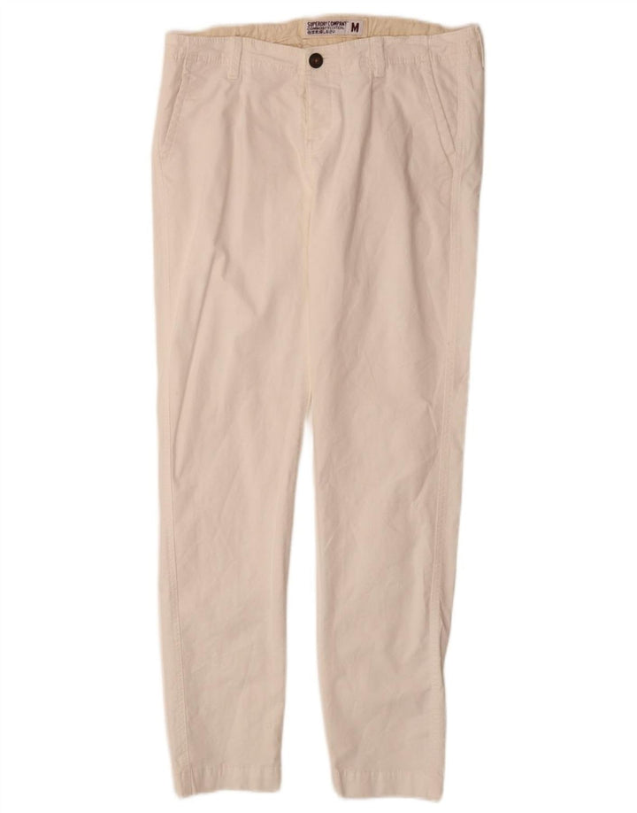 SUPERDRY Женские узкие брюки-чиносы среднего размера W30 L30, белый хлопок