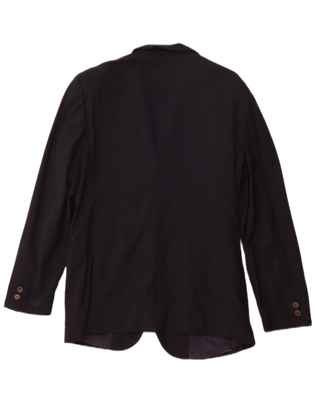 ВИНТАЖНЫЙ женский пиджак на 3 пуговицах IT 46, большой темно-синий, шерсть