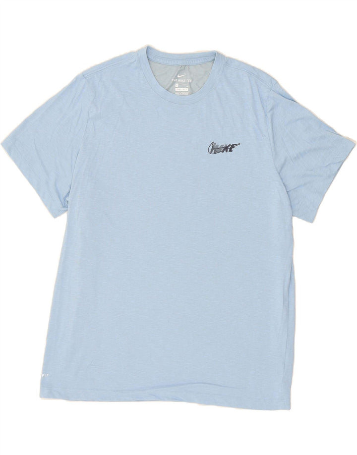 NIKE Mens Dri Fit Graphic T-Shirt Top XL Blue Vintage Nike and Second-Hand Nike from Messina Hembry 