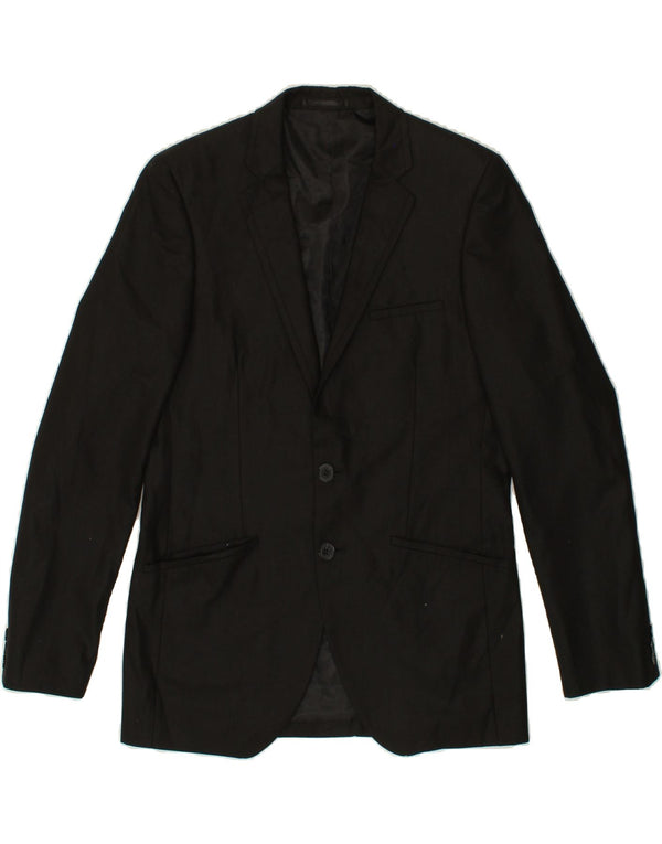 JULES Mens Slim 2 Button Blazer Jacket IT 48 Medium Black Polyester