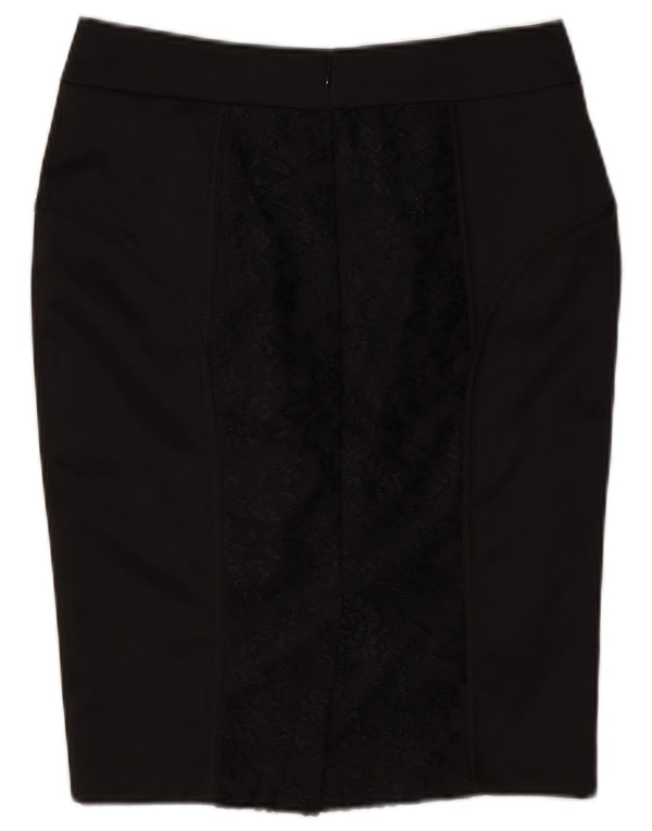 Женская юбка-карандаш Dunnes UK 8, маленькая W26, черная, полиэстер с цветочным принтом
