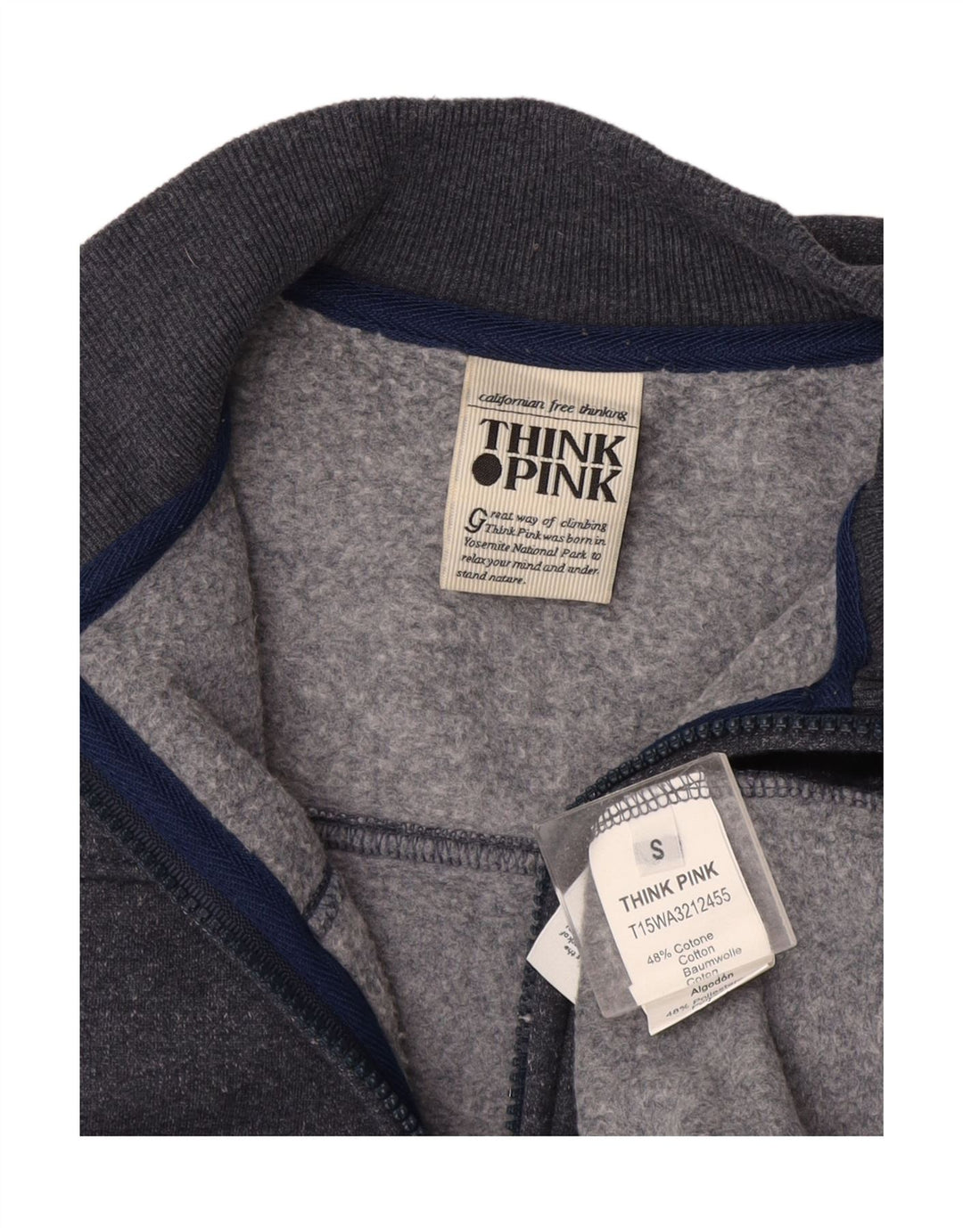Женский спортивный костюм Think Pink, верхняя куртка UK 10, маленький серый хлопок