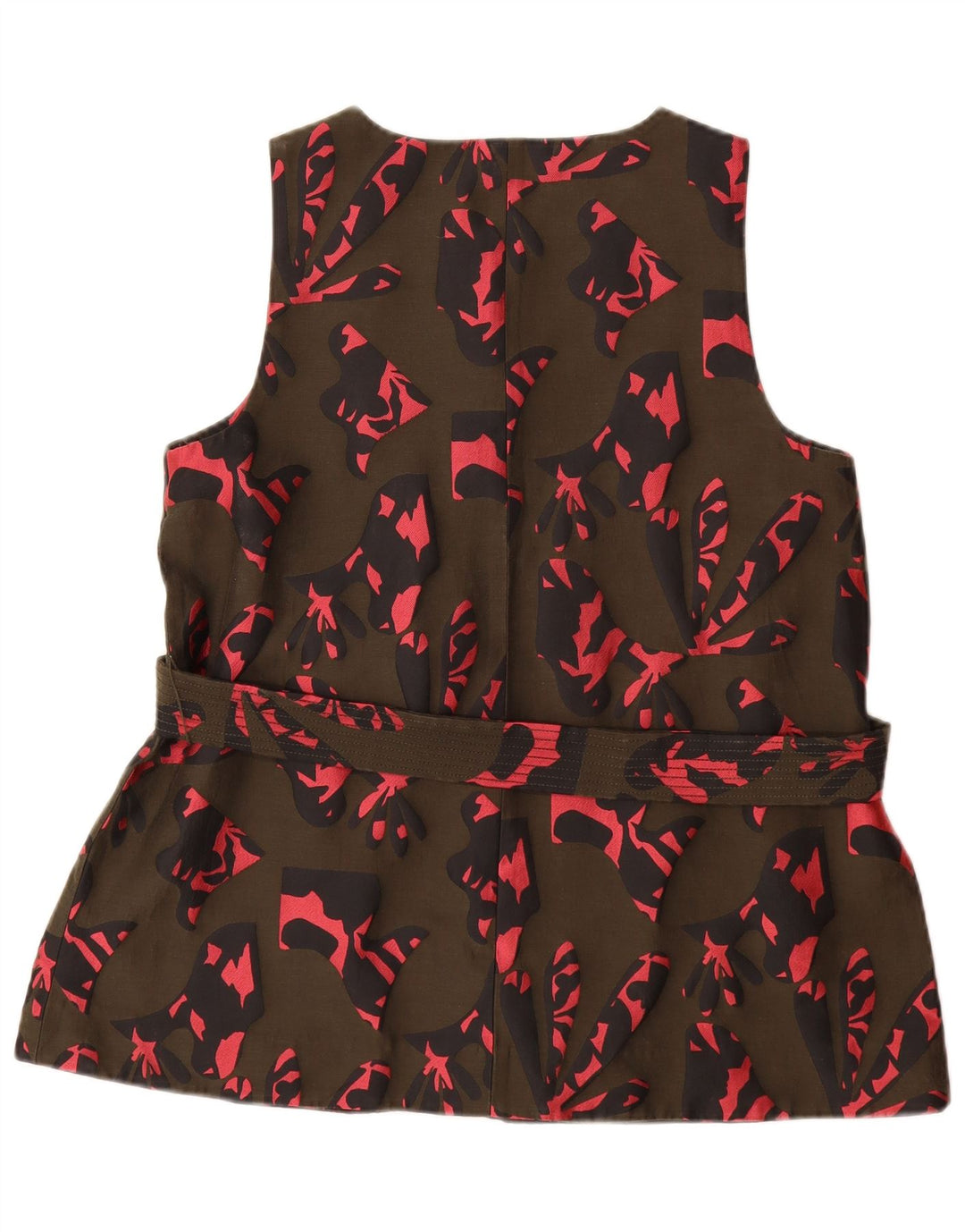 BANANA REPUBLIC Женская блузка с абстрактным узором, топ UK 14, средний хаки