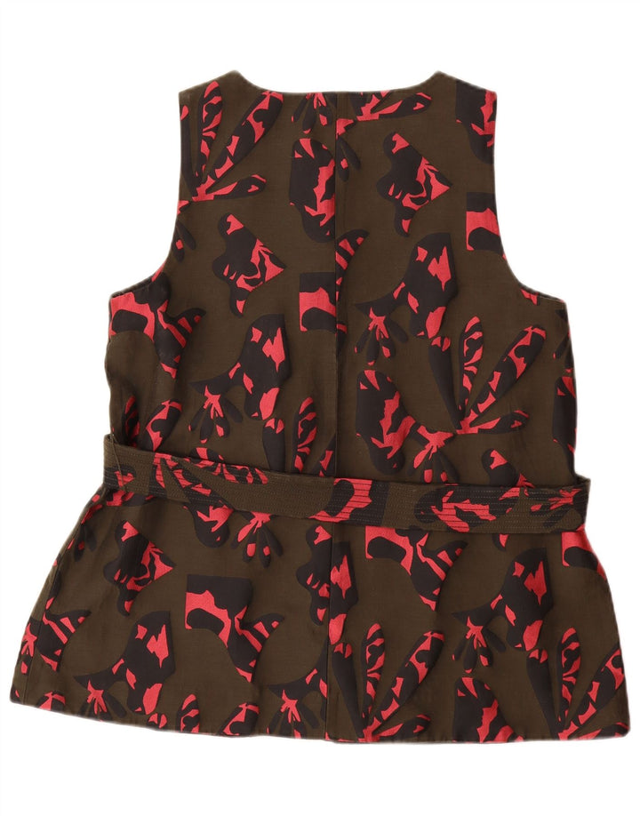 BANANA REPUBLIC Женская блузка с абстрактным узором, топ UK 14, средний хаки