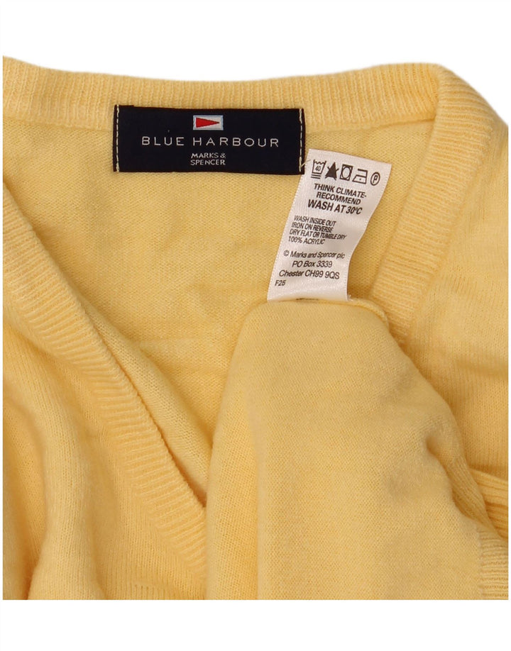 Мужской свитер MARKS & SPENCER Blue Harbour с v-образным вырезом, средний желтый