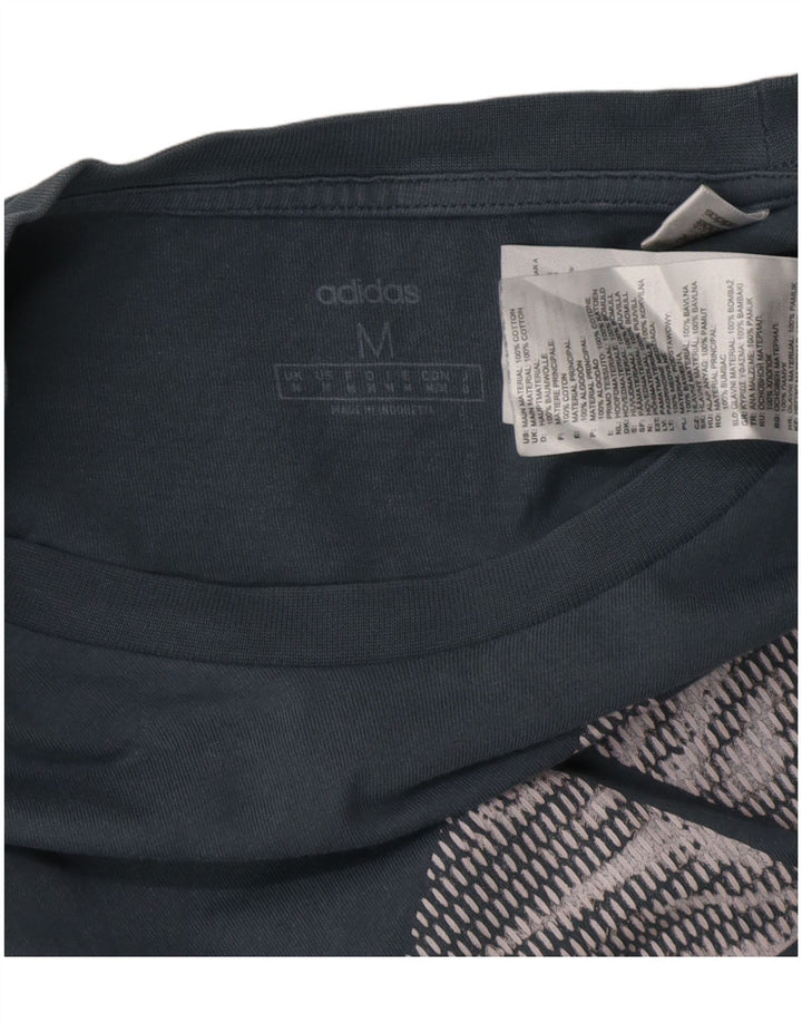 Мужская футболка с рисунком Adidas Top Medium Blue Cotton