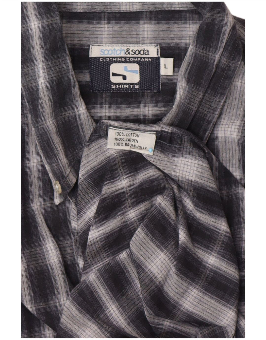 Мужская рубашка SCOTCH & SODA, большая, темно-синяя, в клетку, классическая хлопковая рубашка