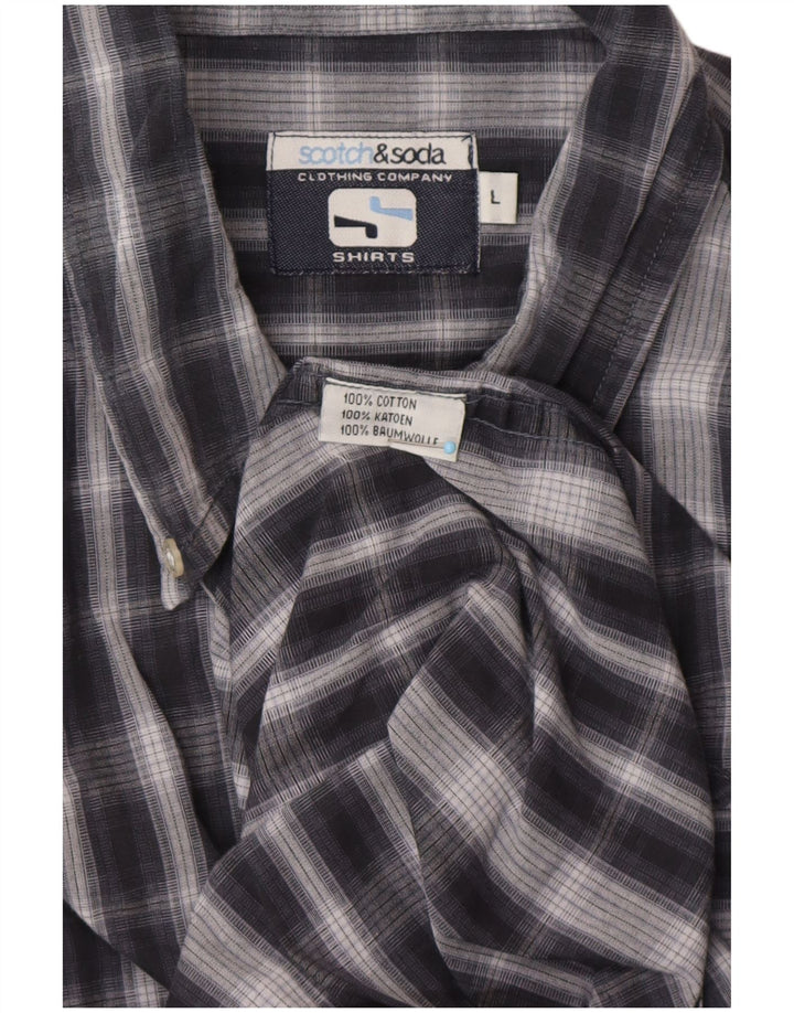 Мужская рубашка SCOTCH & SODA, большая, темно-синяя, в клетку, классическая хлопковая рубашка