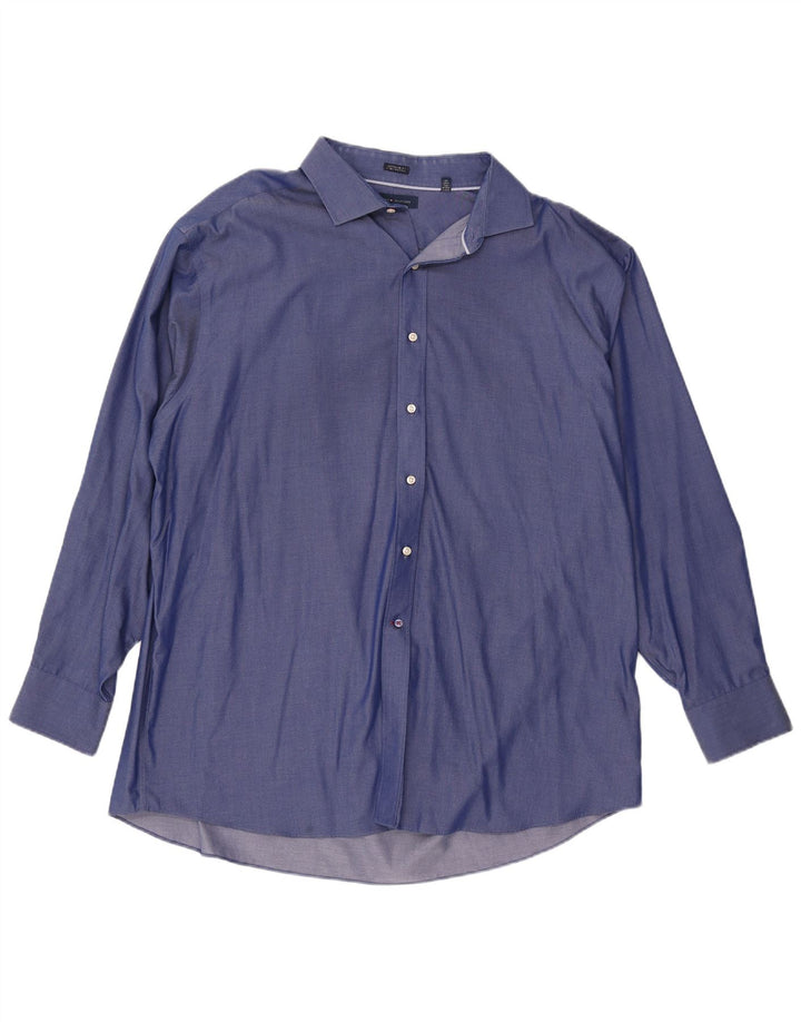 Мужская рубашка обычного кроя Tommy Hilfiger, размер 18, 2XL, синяя, хлопок