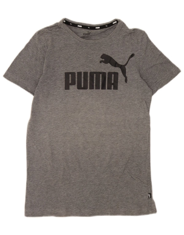 Футболка с рисунком Puma для мальчиков, топ 13-14 лет, серая