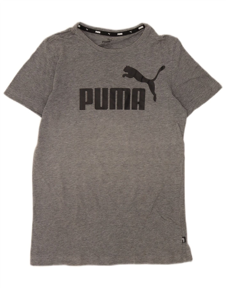 Футболка с рисунком Puma для мальчиков, топ 13-14 лет, серая