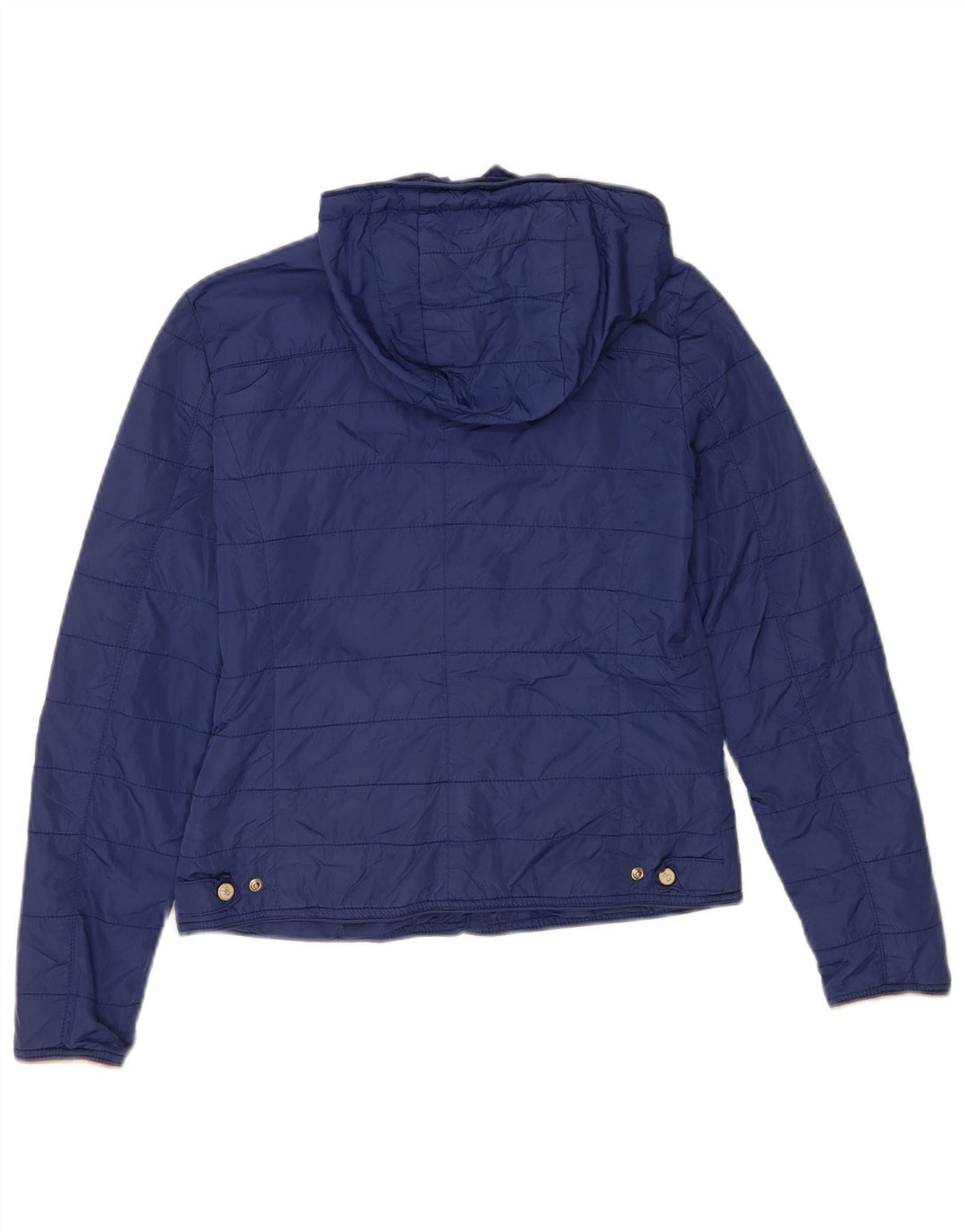 Massimo Dutti Женская стеганая куртка с капюшоном EU 36, маленький синий нейлон