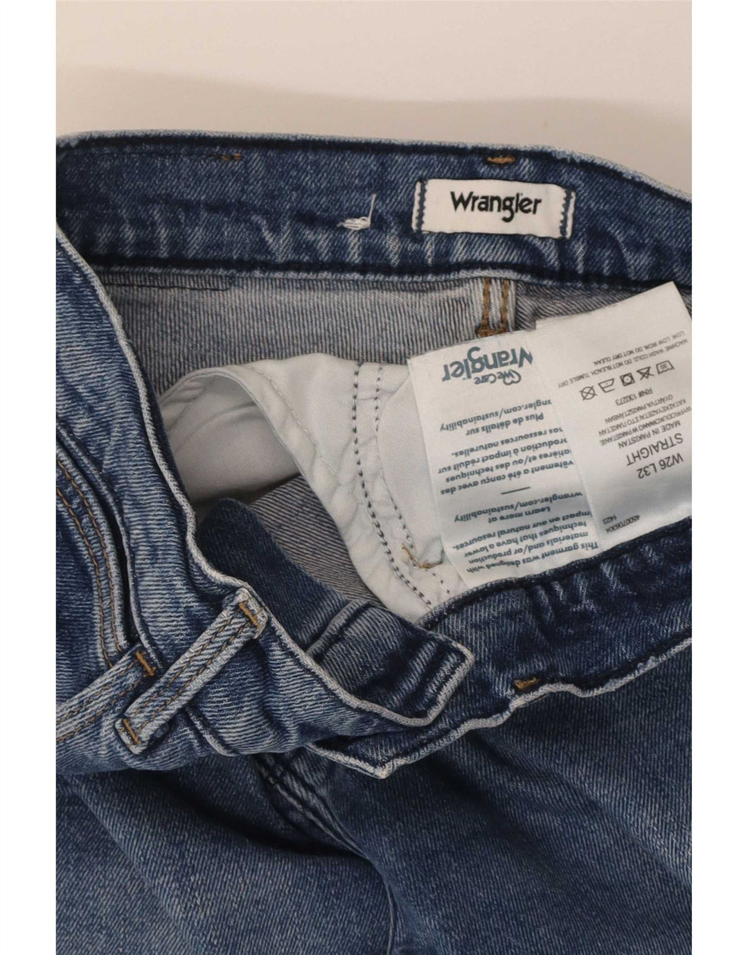 Женские прямые джинсы Wrangler W26 L28 синие, хлопок