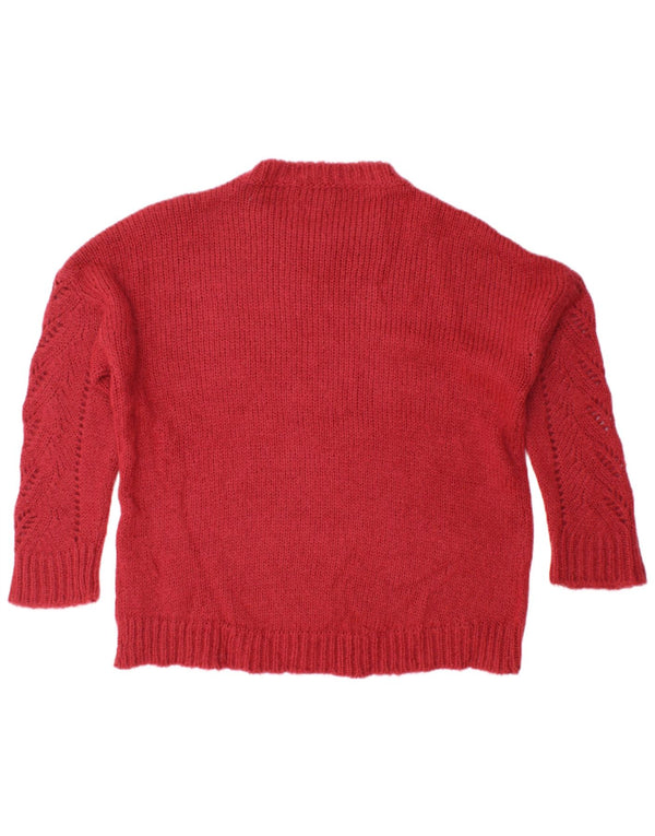 Женский свободный джемпер с круглым вырезом Massimo Dutti UK 6 XS, красный акрил