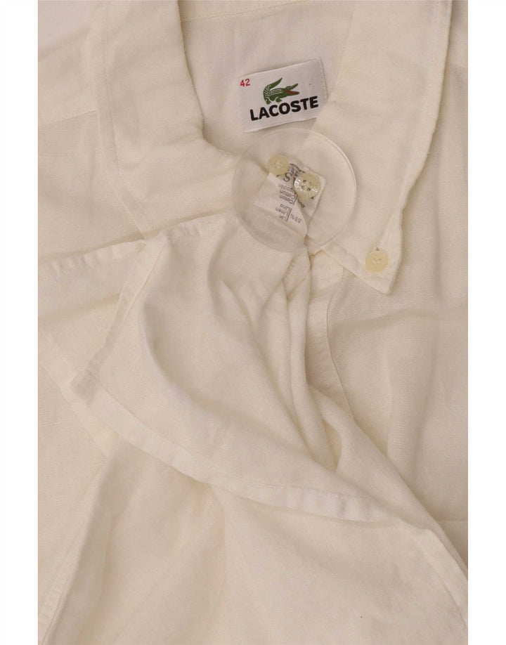 Мужской пуловер Lacoste с коротким рукавом, размер 42, большой белый лен