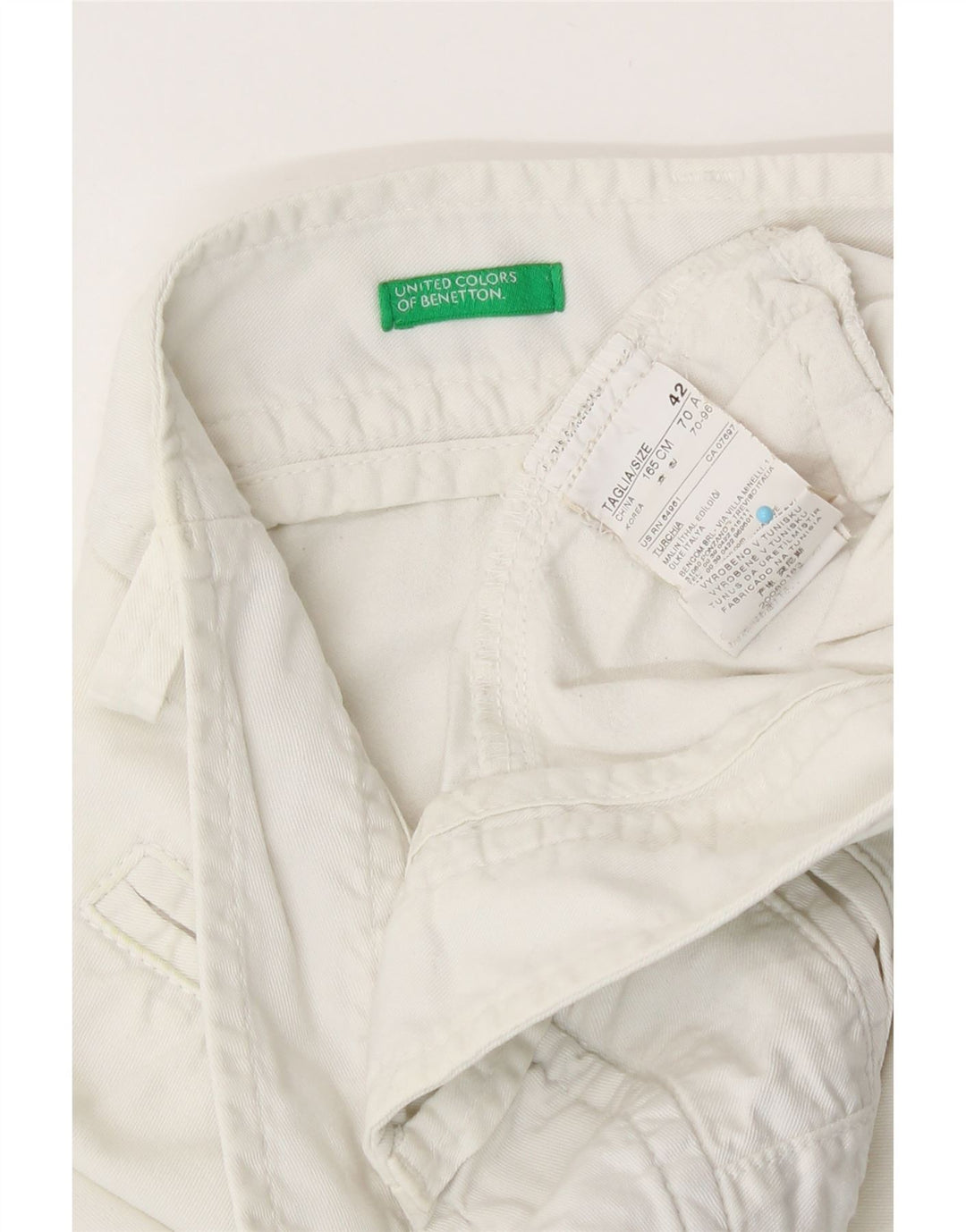 Женские шорты чинос Benetton IT 42 Medium W30 Белый хлопок
