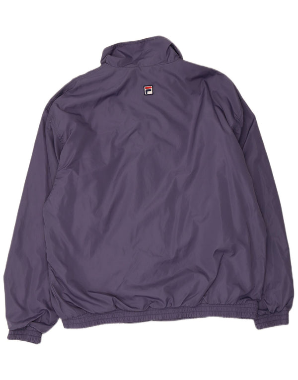 FILA Mens Tracksuit Top Jacket Large Navy Blue Polyamide