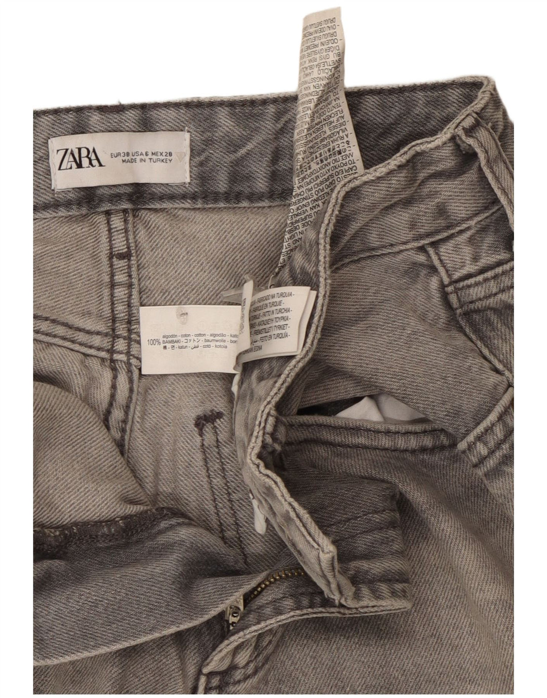 Женские широкие джинсы Zara EU 38 Medium W28 L33 Серый хлопок