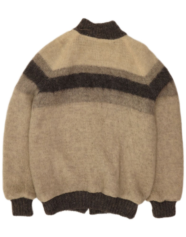 Мужская вязаная куртка-бомбер Alafoss Icewool UK 40, большая серая зимняя с цветными блоками