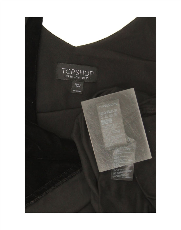 TOPSHOP Womens Cami Top UK 10 Small Black Polyester Vintage Topshop and Second-Hand Topshop from Messina Hembry 