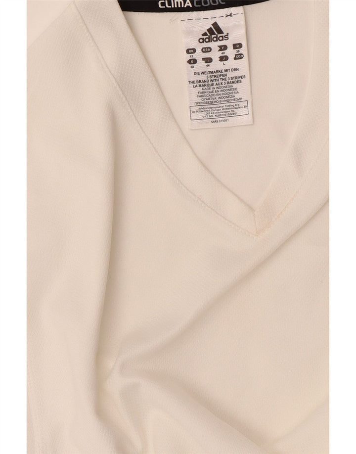 Женская футболка ADIDAS Climacool Top UK 12, средний белый полиэстер