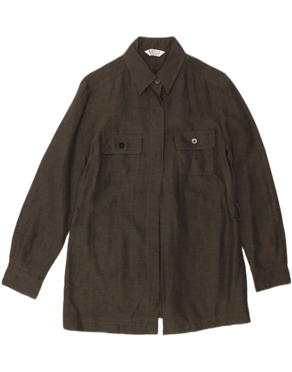 Женская рубашка Marella UK 8, маленькая, льняной цвет цвета хаки