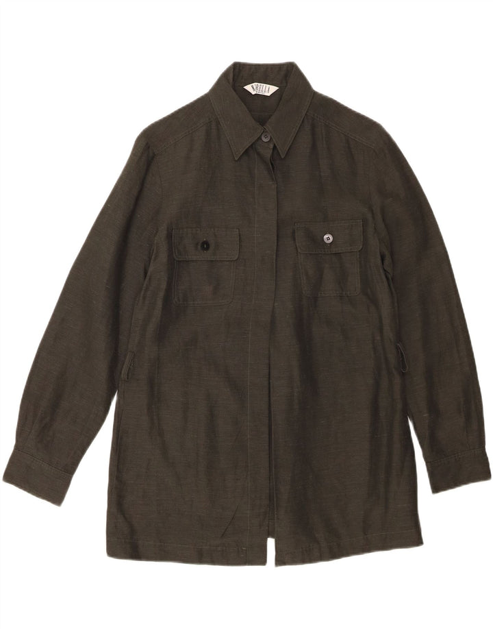 Женская рубашка Marella UK 8, маленькая, льняной цвет цвета хаки