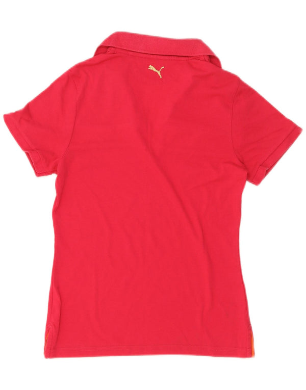 Женская рубашка-поло Puma UK 12, средний розовый цвет с цветными блоками