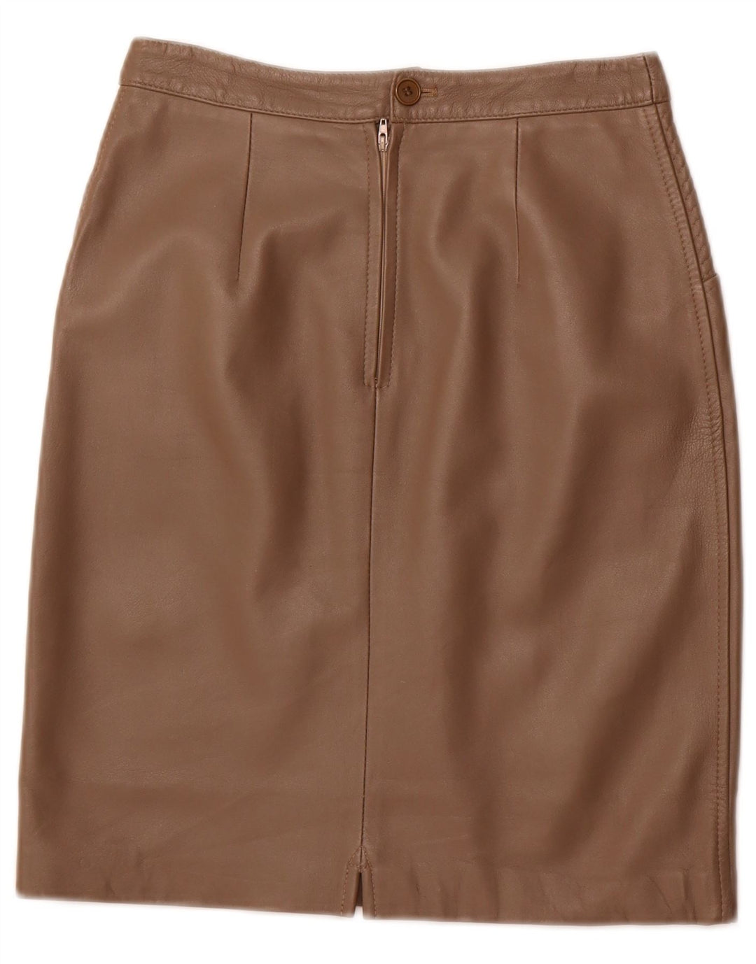 ВИНТАЖНАЯ Женская кожаная юбка с высокой талией IT 42 Medium W26 Коричневая кожа