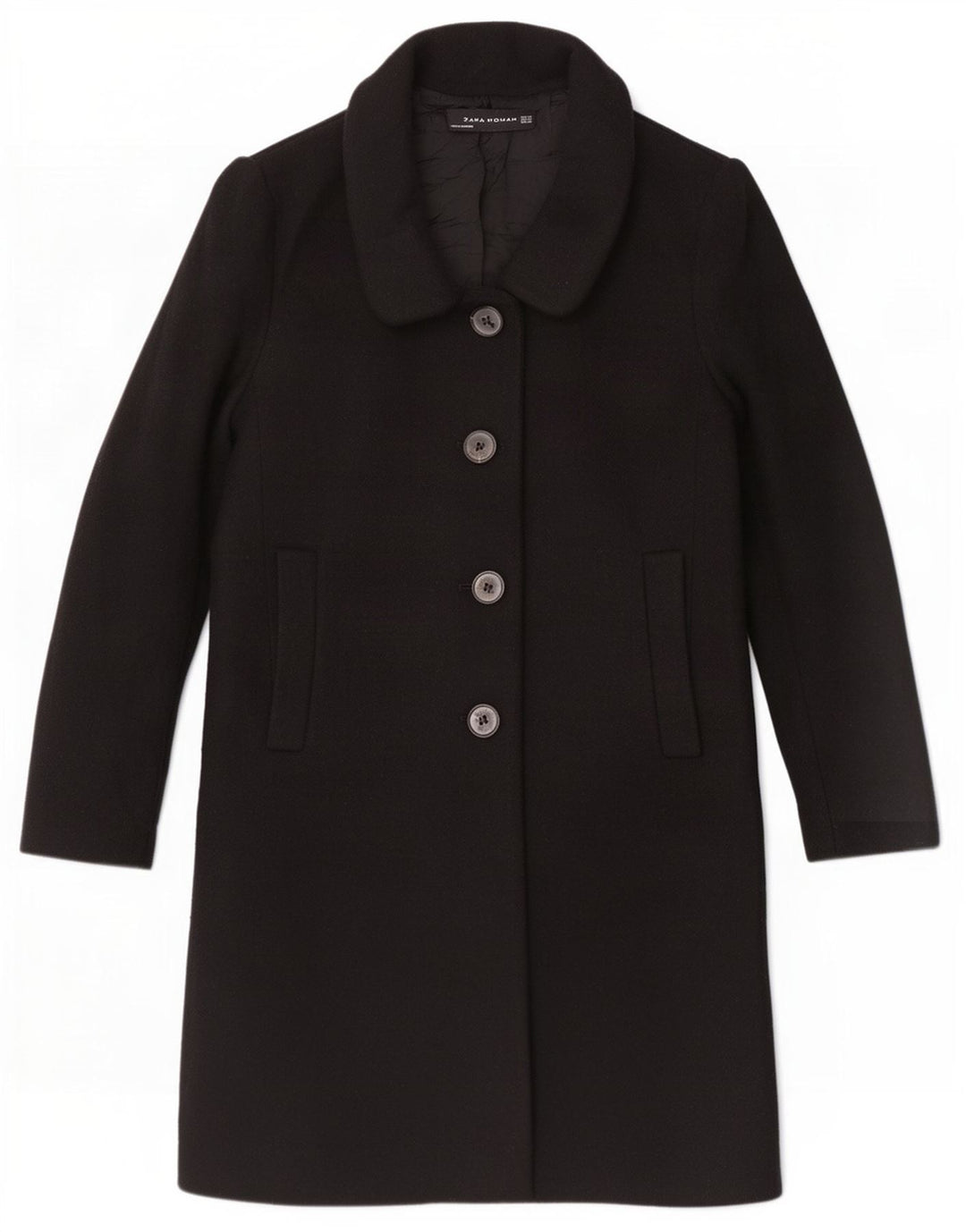 Женское пальто Zara UK 6 XS, черное шерстяное
