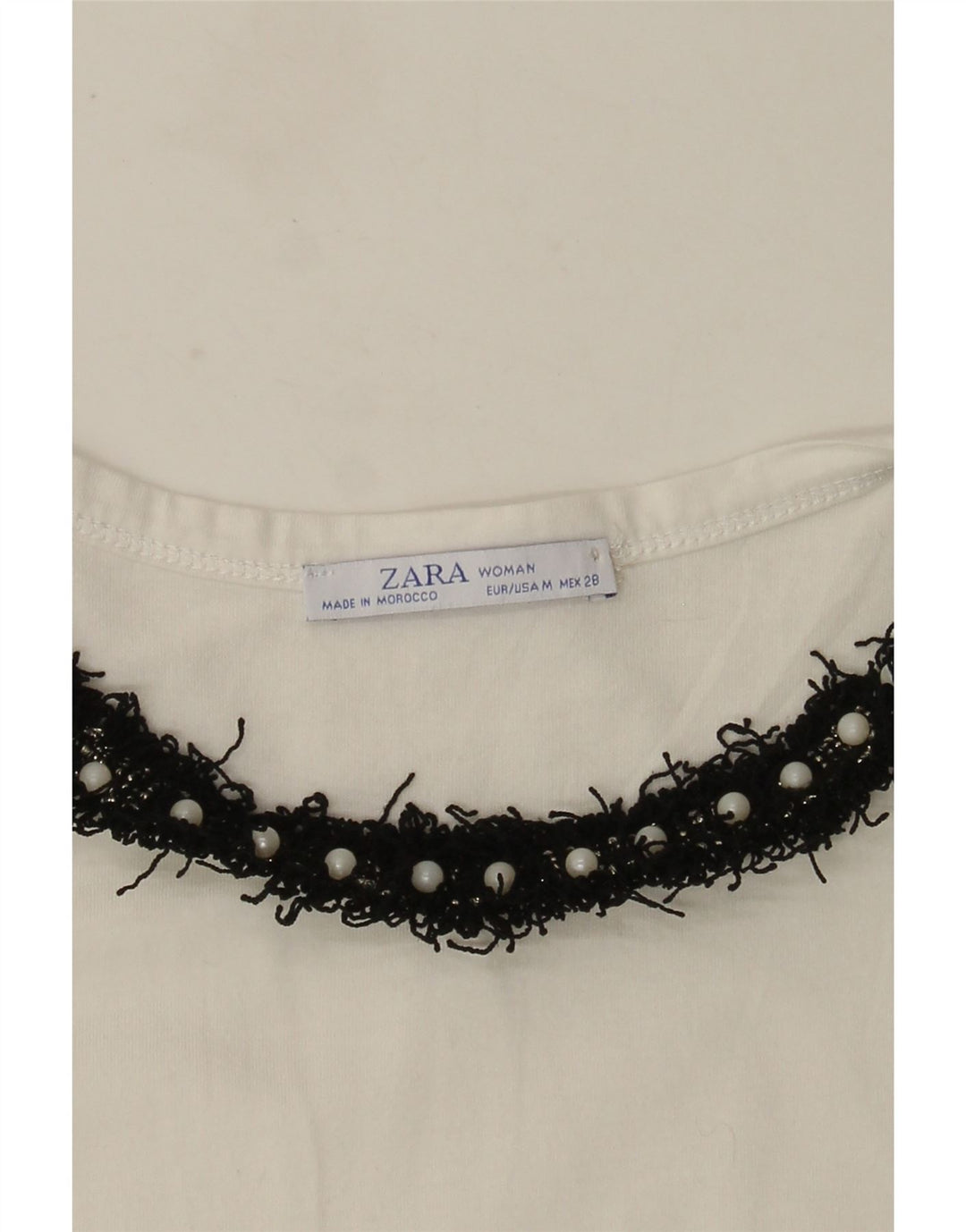 Женская футболка Zara Top UK 12 Medium White
