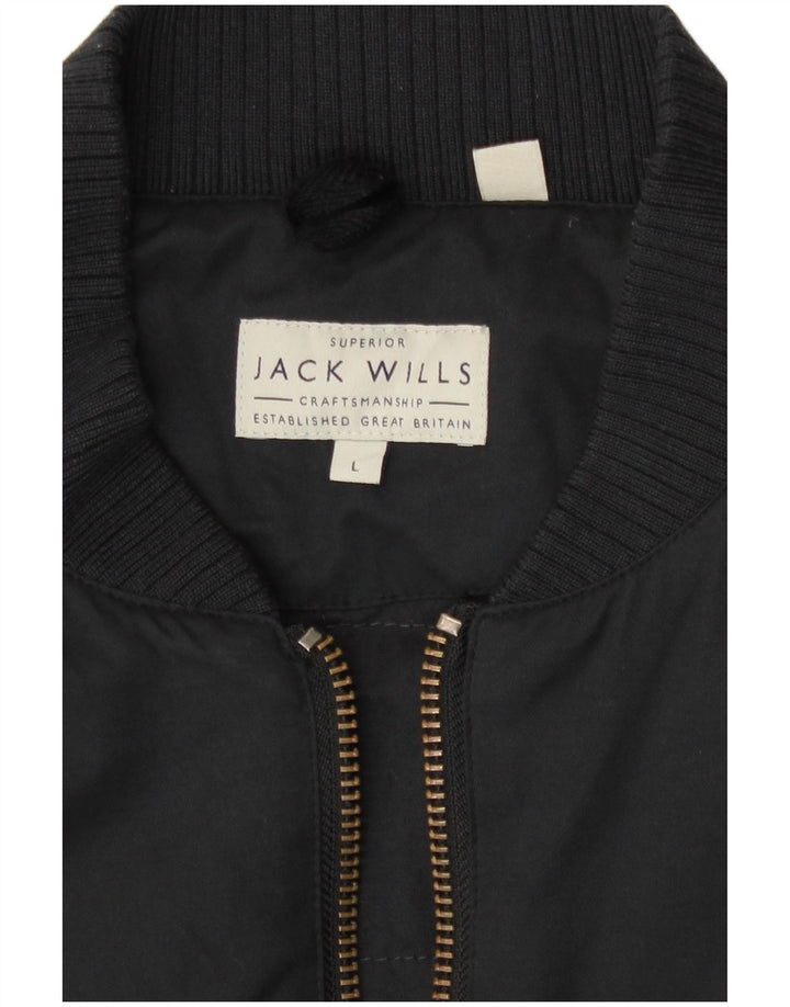 Мужская куртка-бомбер Jack Wills UK 40, большая, черная, хлопковая
