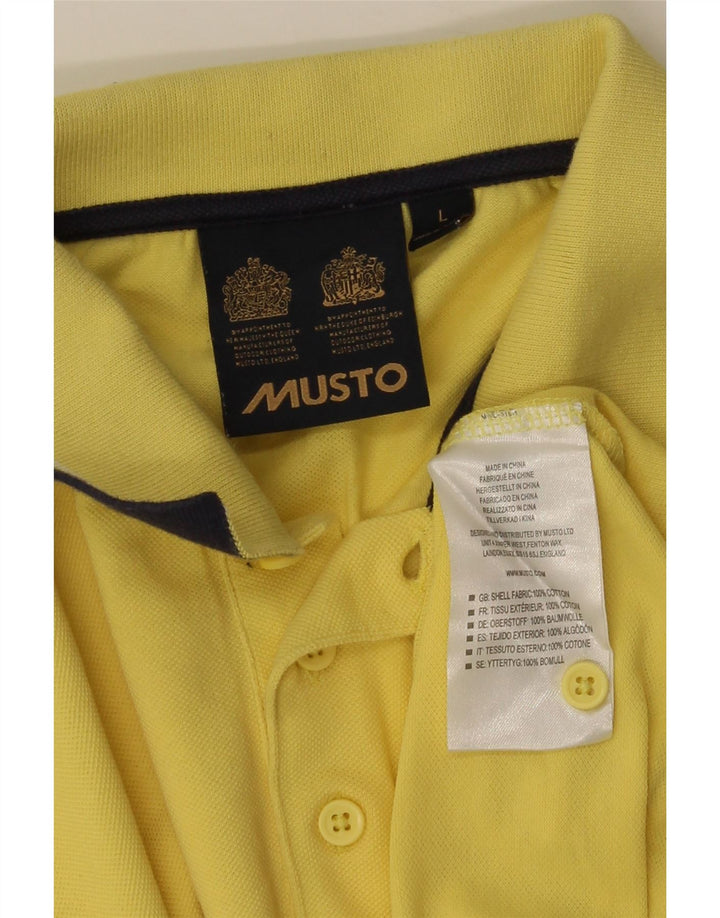 Мужская рубашка поло MUSTO, большая желтая хлопковая