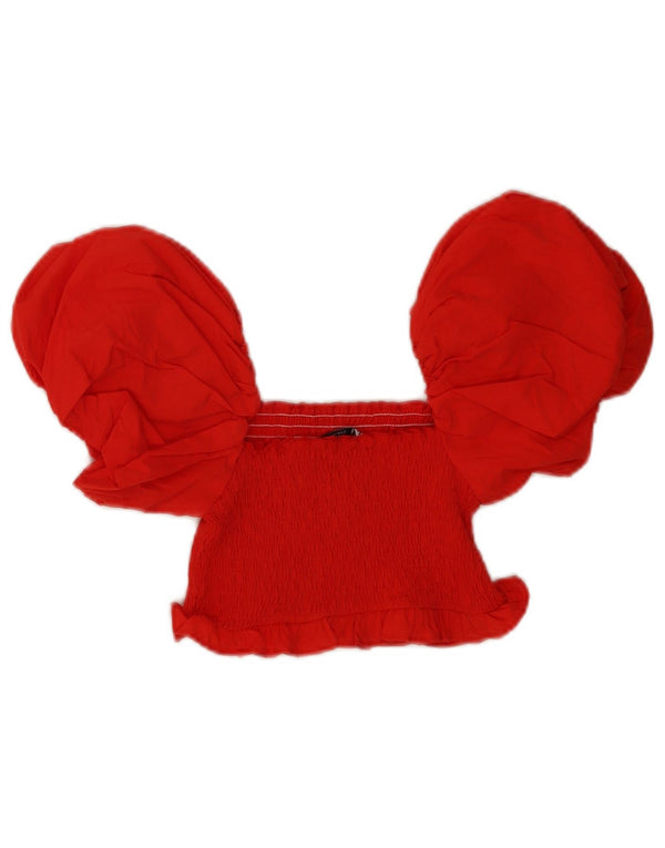 Женский укороченный топ с открытыми плечами Zara UK 8, маленький красный