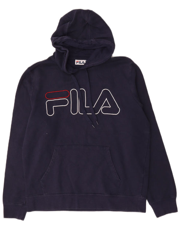 Мужской джемпер с капюшоном Fila с рисунком XL, темно-синий, хлопок