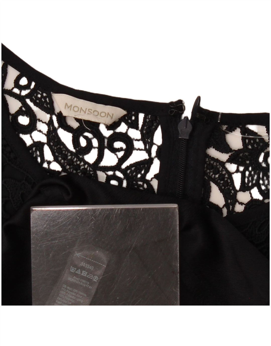 Женское платье А-силуэта с рукавом 3/4 MONSONON UK 10, маленькое темно-синее с цветочным принтом