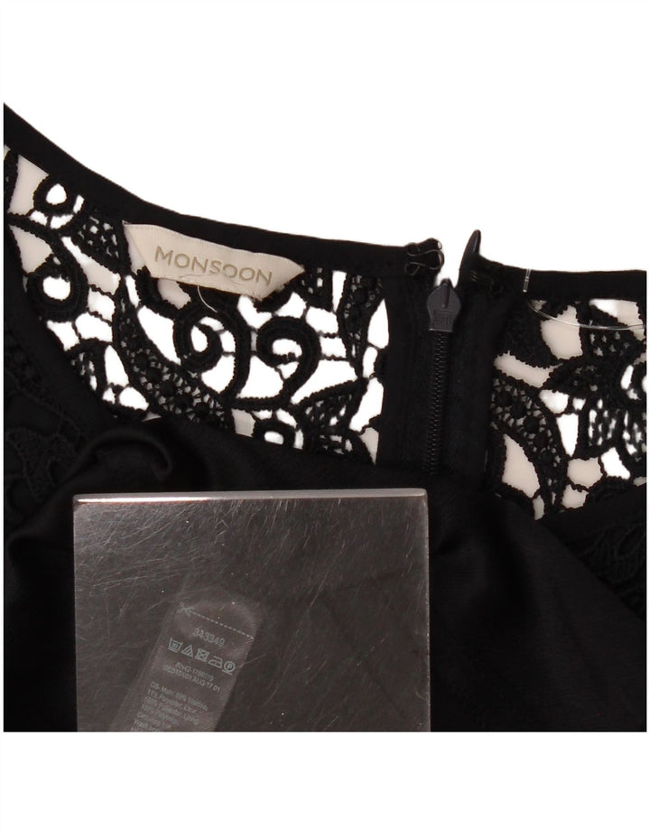 Женское платье А-силуэта с рукавом 3/4 MONSONON UK 10, маленькое темно-синее с цветочным принтом