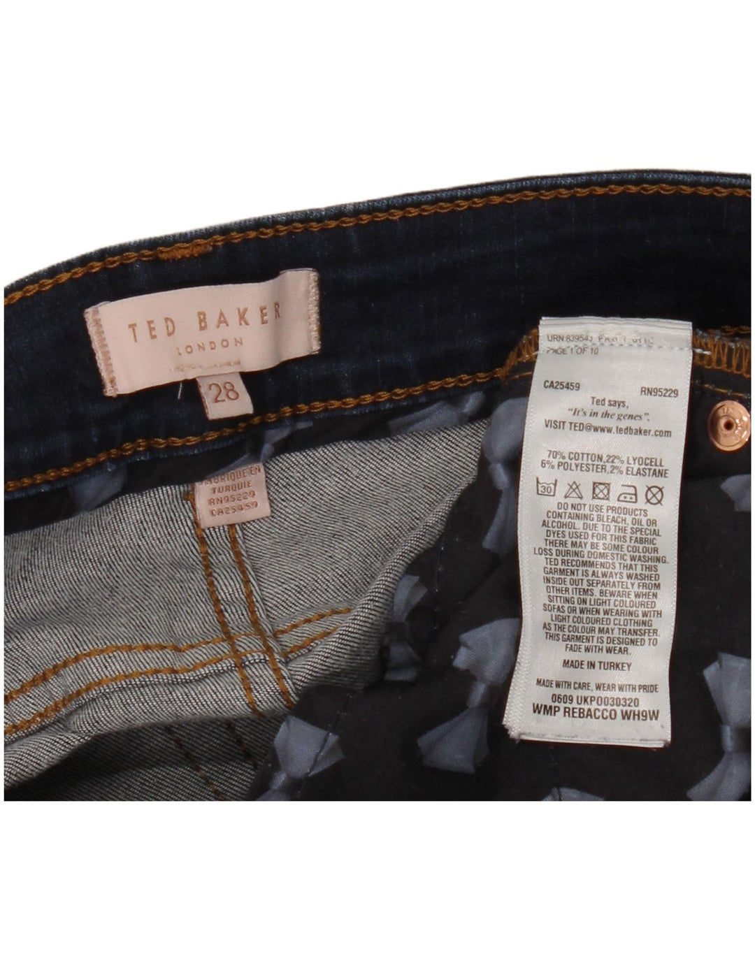 Женские джинсы скинни TED BAKER W28 L27 Темно-синие, хлопок