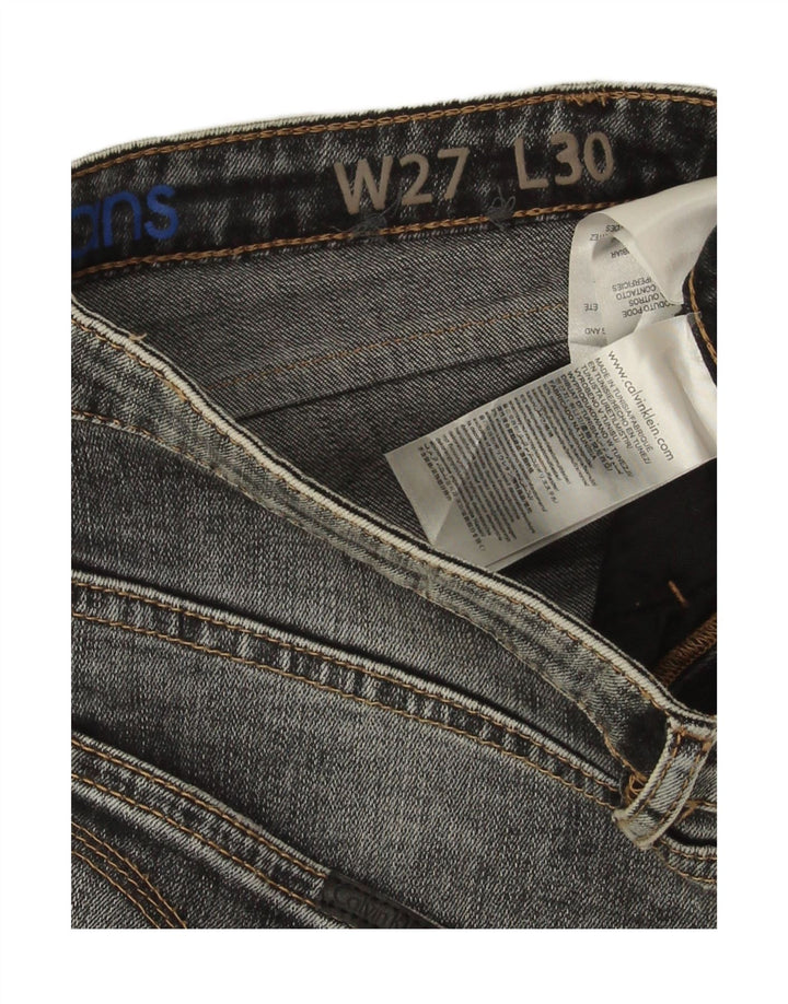 Женские потертые джинсы скинни Calvin Klein W27 L30, синий хлопок