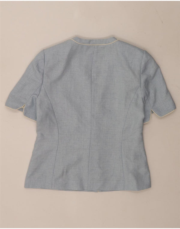 Женский пиджак с 1 пуговицей и коротким рукавом Jacques Vert UK 14, большой синий