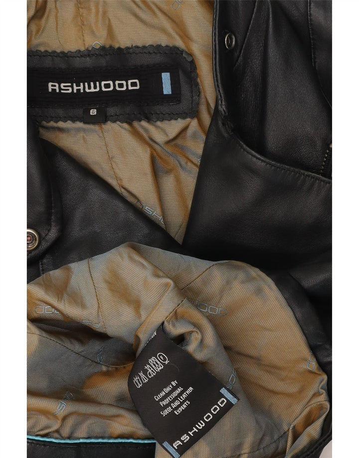 Женская кожаная байкерская куртка ASHWOOD UK 8, маленькая черная кожа