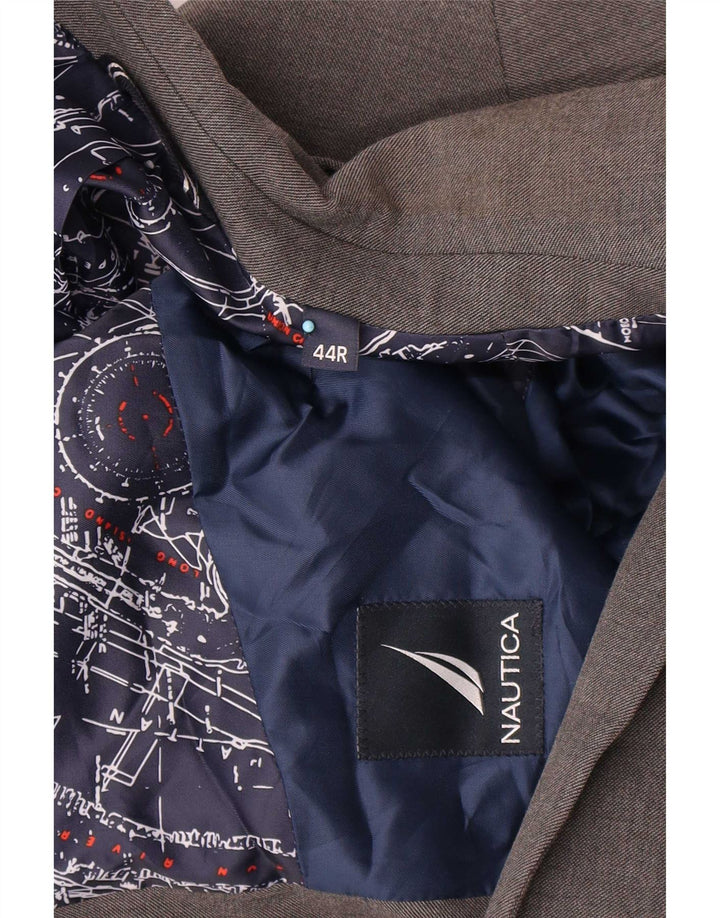 Мужской пиджак Nautica с 2 пуговицами, Великобритания 44, 2XL, серый полиэстер