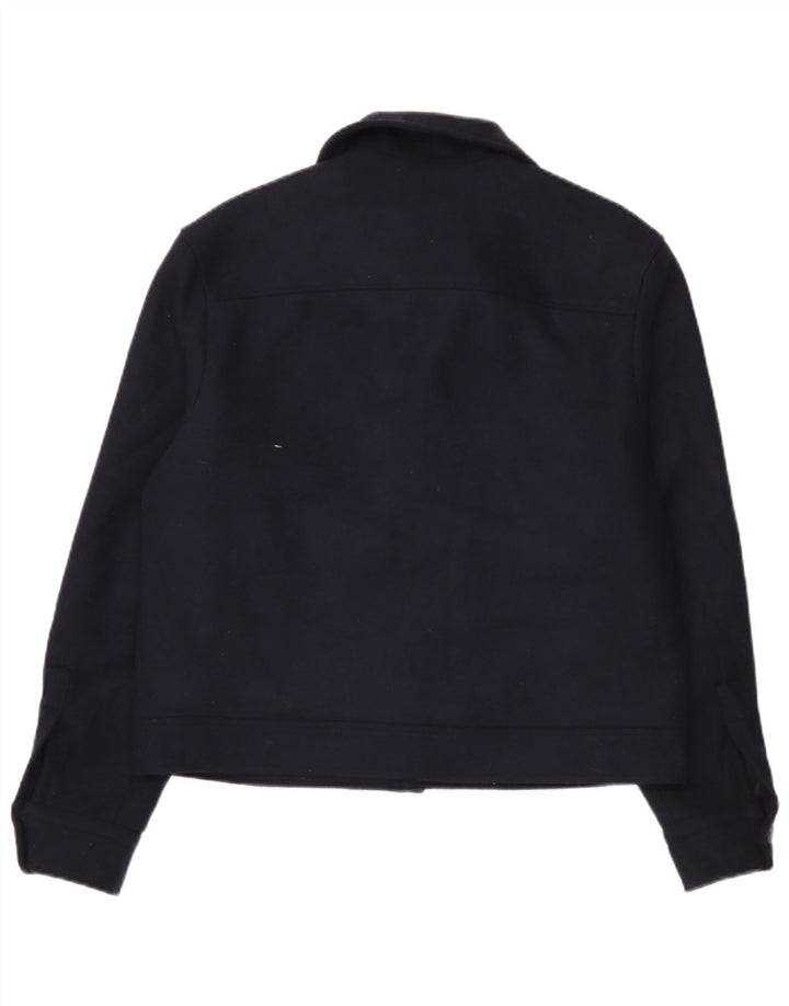 Мужская куртка-бомбер Zara UK 38, средний темно-синий, шерстяная