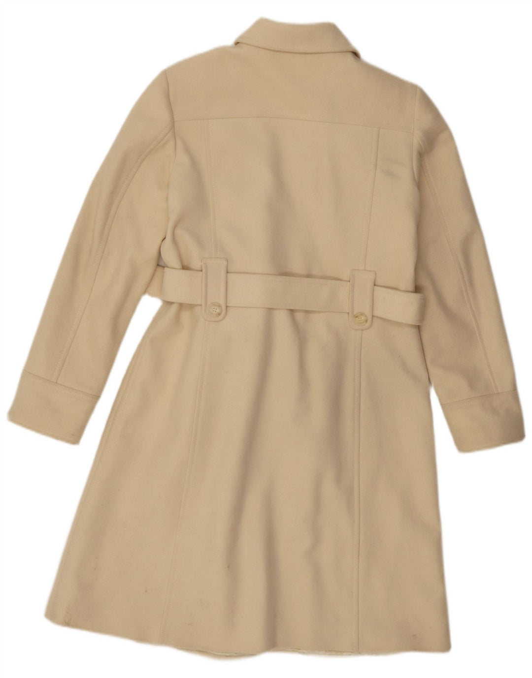 Benetton Женское двубортное пальто IT 44 Medium Off White Wool