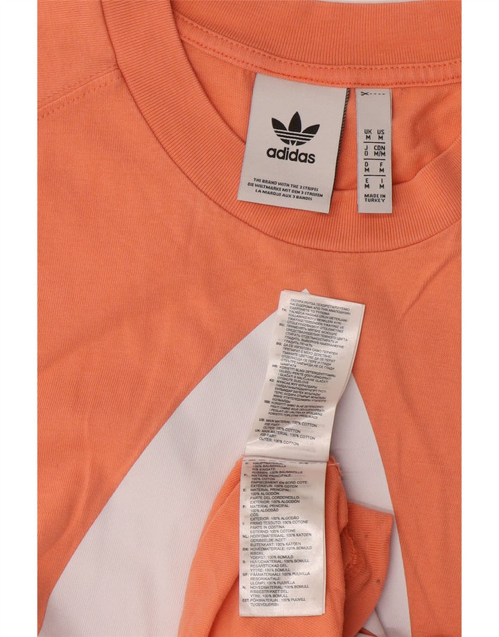 Мужская футболка Adidas с рисунком, хлопковый топ среднего оранжевого цвета