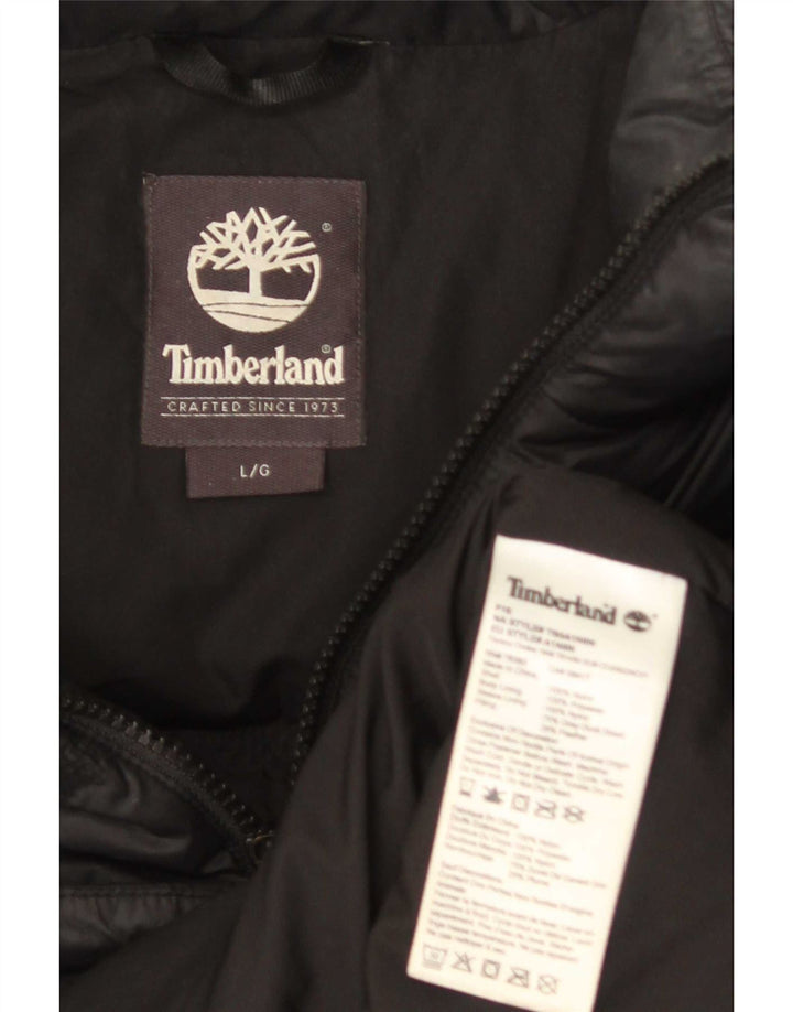 Мужская стеганая куртка Timberland UK 40, большая, черный нейлон