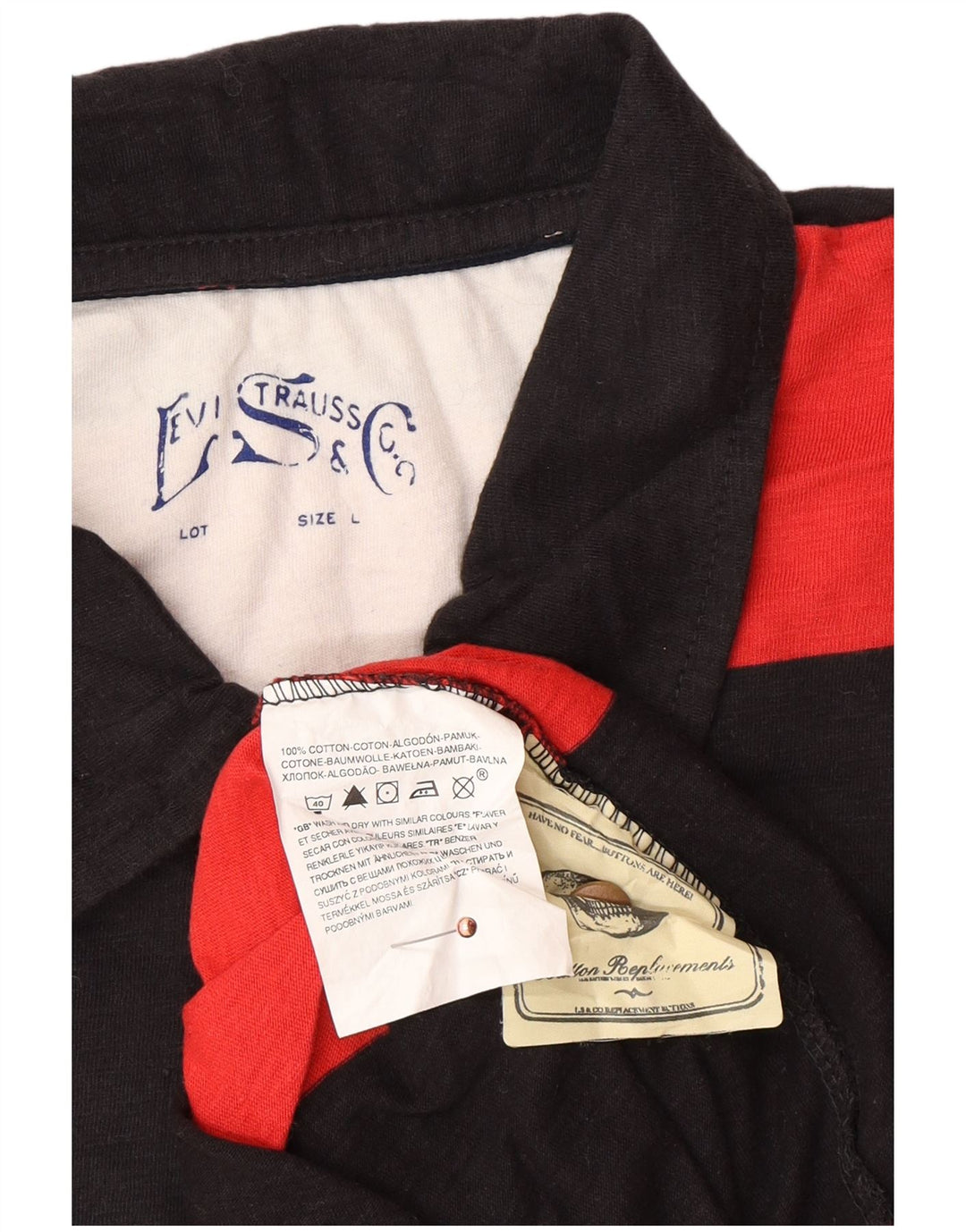 Мужская рубашка-поло для регби с длинными рукавами и графикой LEVI'S, хлопковая красная полоска в большую красную полоску