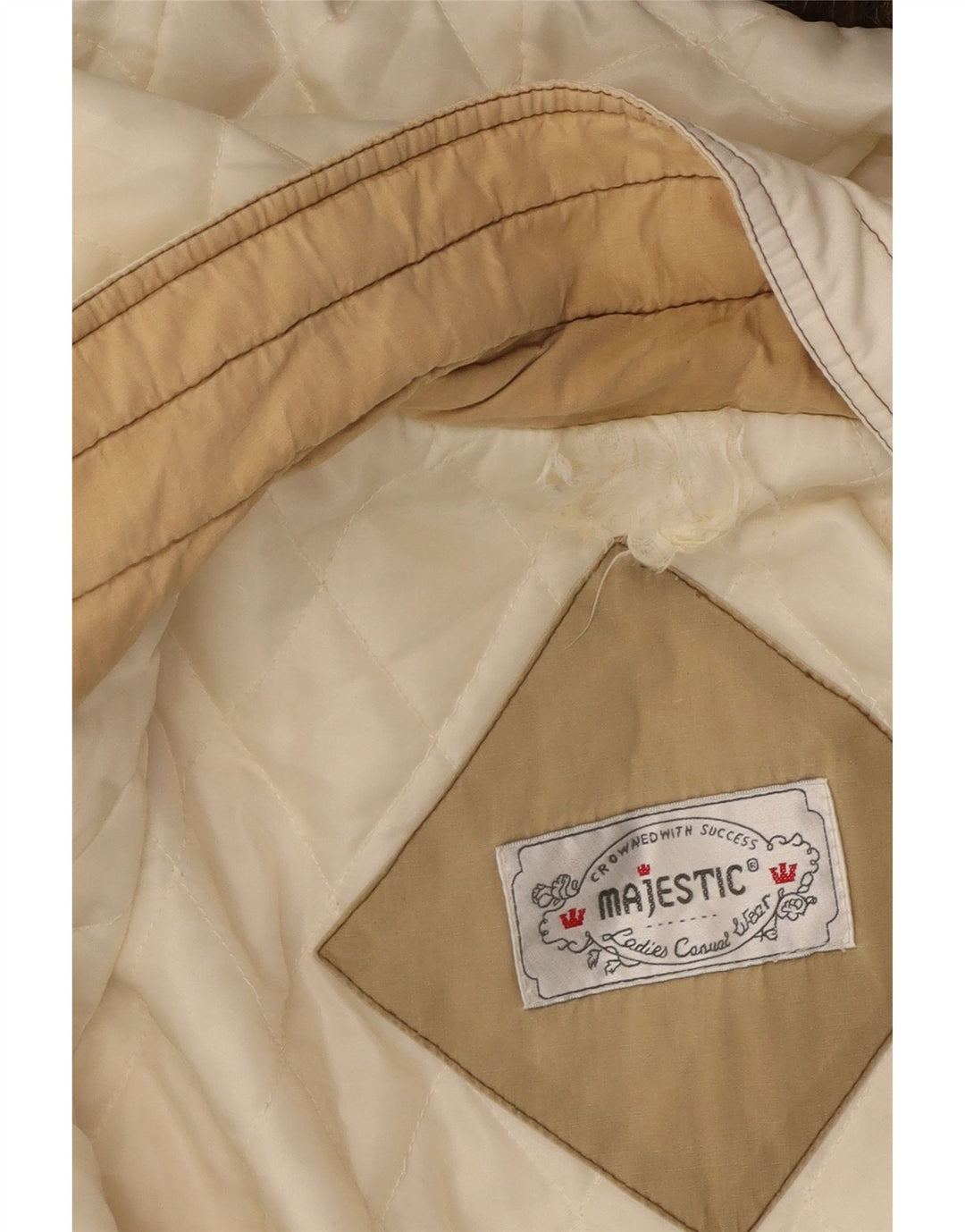 Женский дафлкот с капюшоном MAJESTIC UK 20 2XL Off White Floral